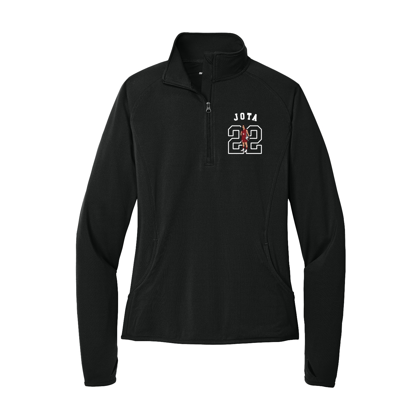 Women's Q-Zip Pullover — Shirsey Arch in Black