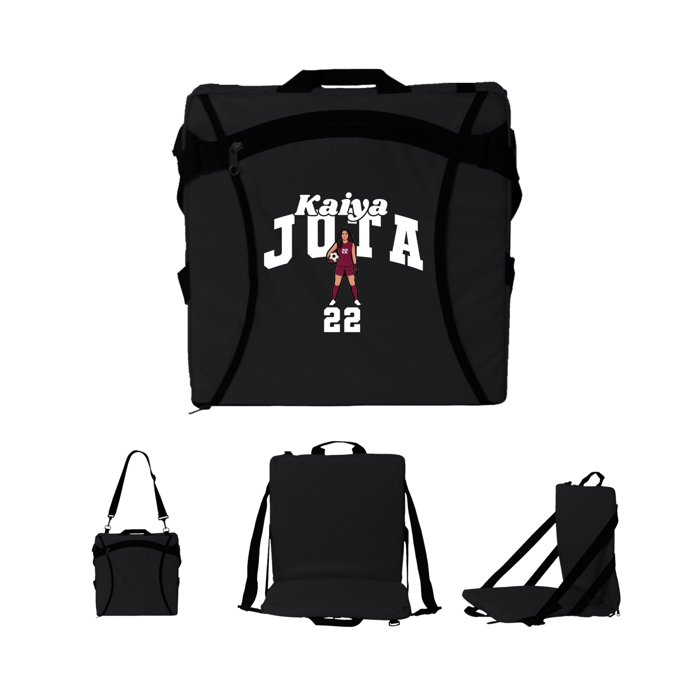 Folding Stadium Seat — Signature Arch in Black