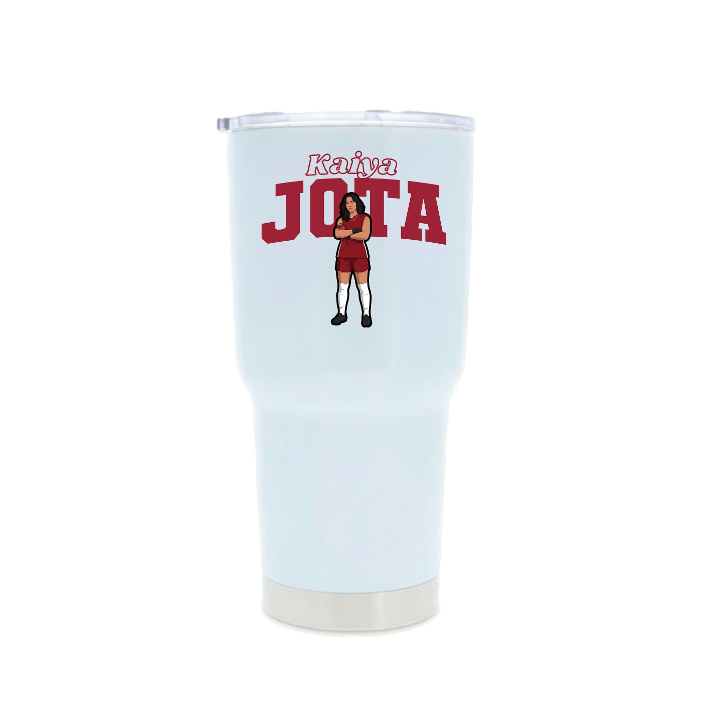 30oz Stainless Steel Tumbler — Name Arch in White