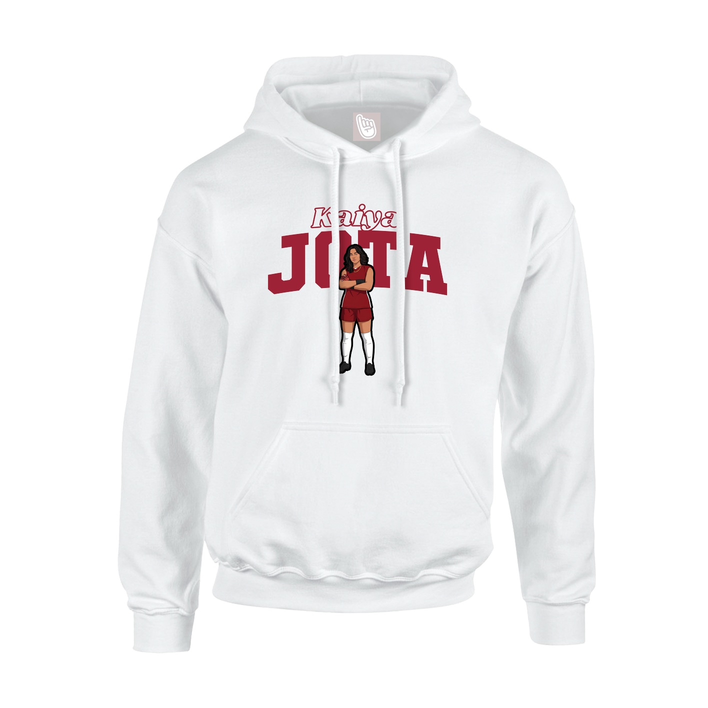 Youth Hoodie — Name Arch in White