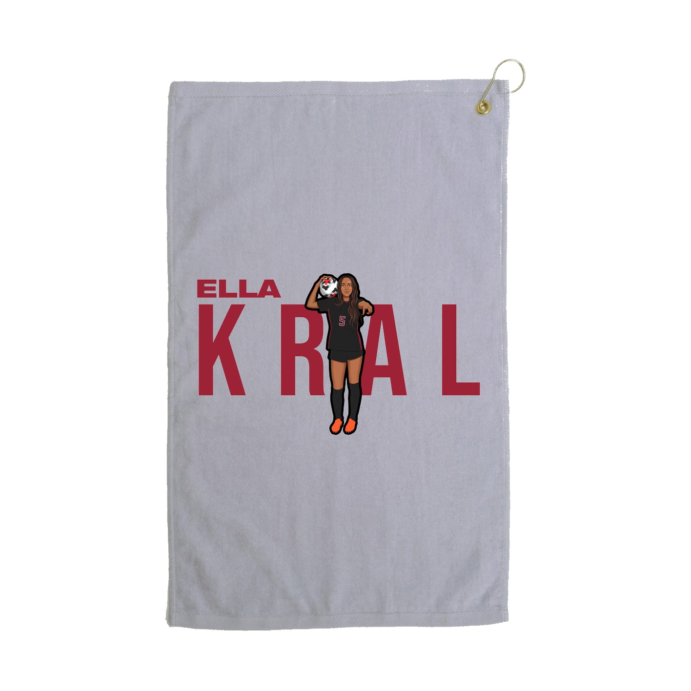 Golf Towel — Player Name in Grey