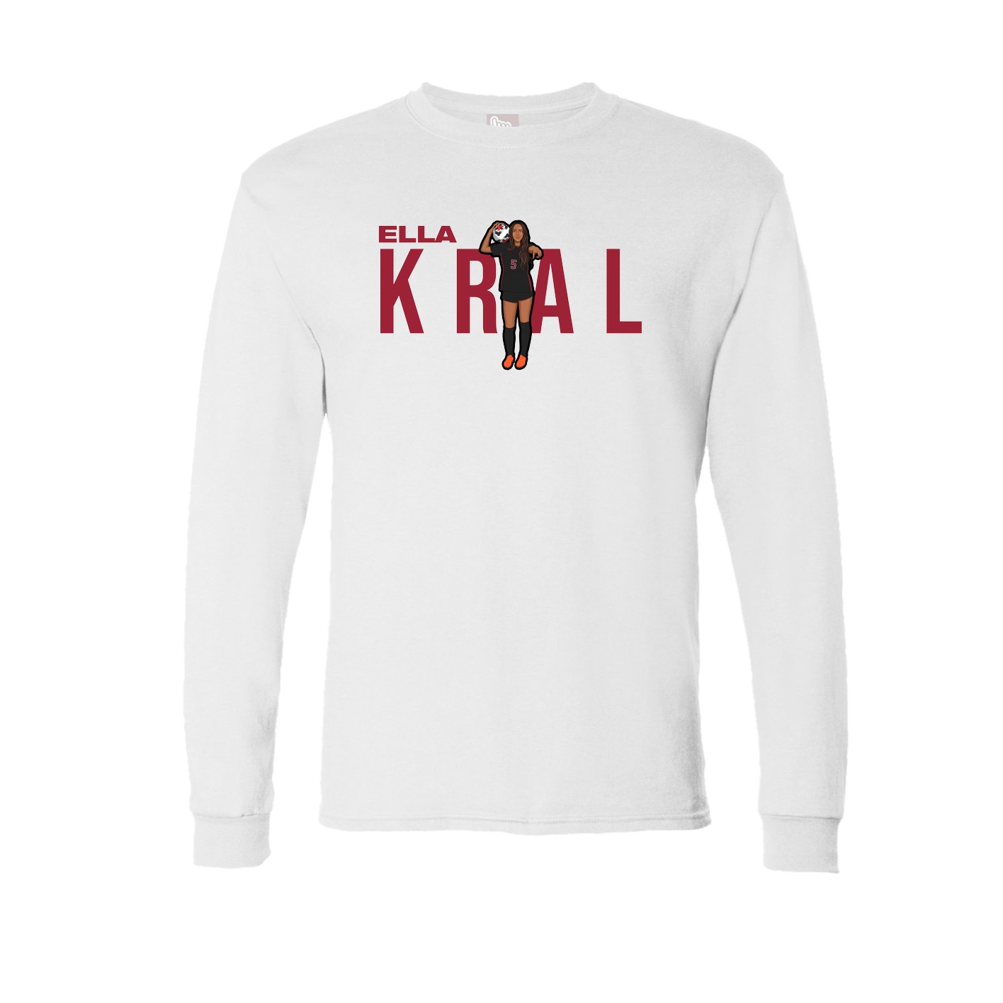 Long Sleeve Tee — Player Name in White