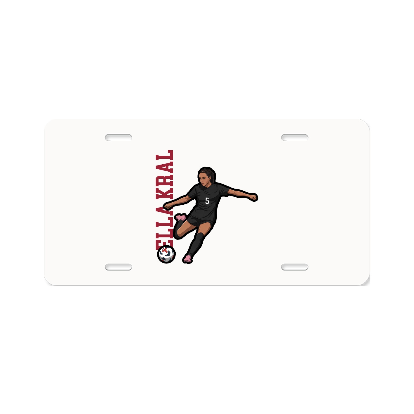 License Plate — Name Vertical in Classic