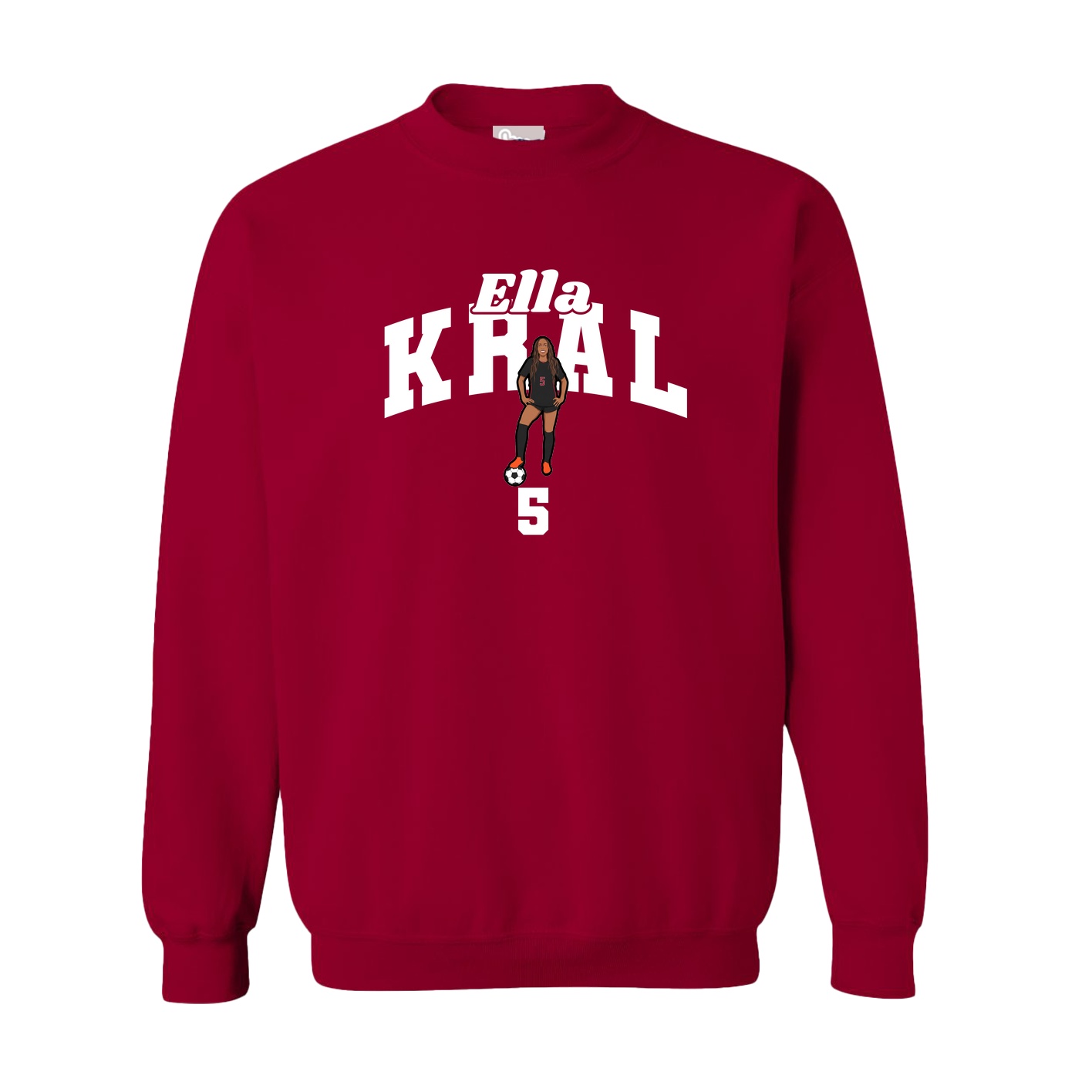 Fleece Crew — Signature Arch in Cardinal