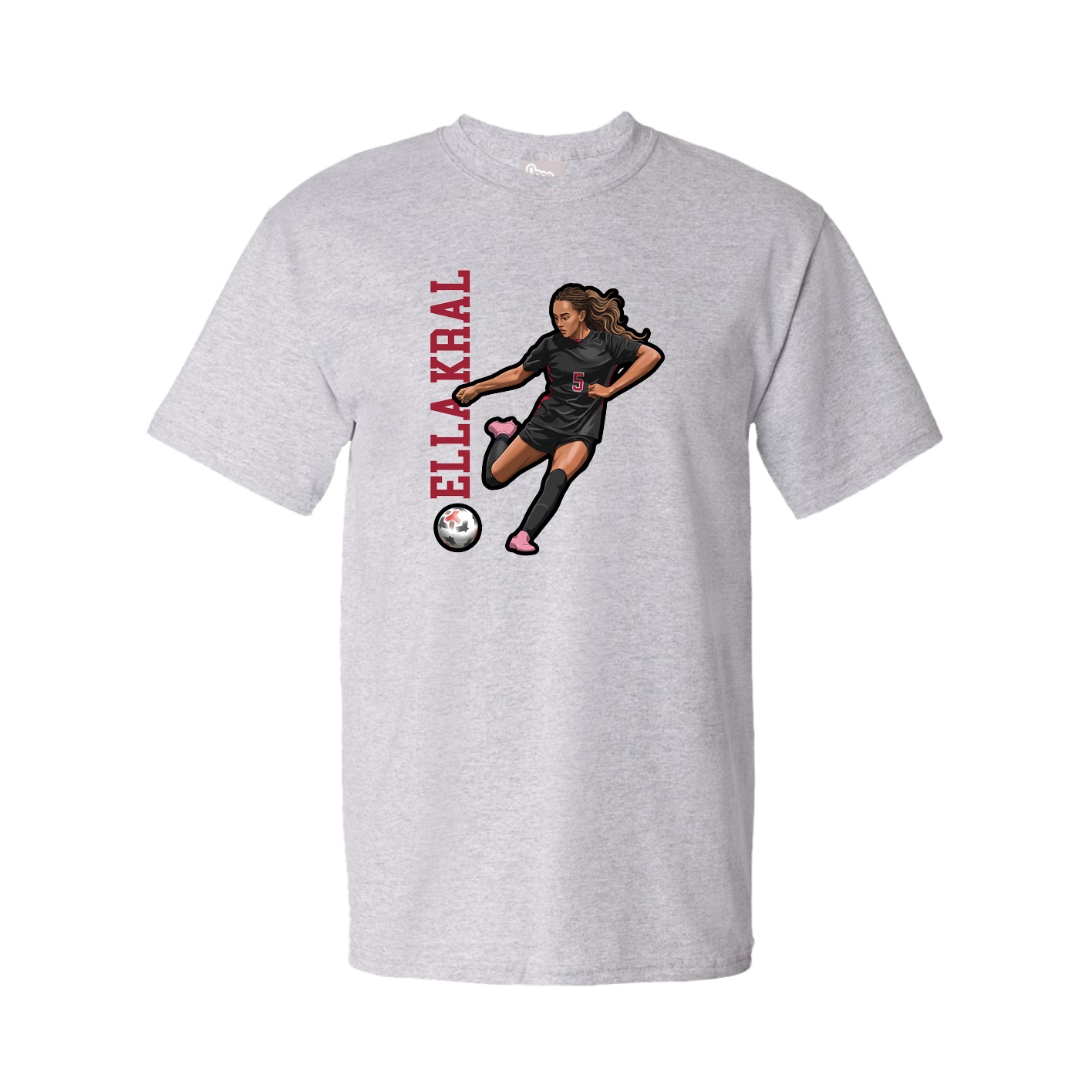 Youth Tee — Name Vertical in Grey