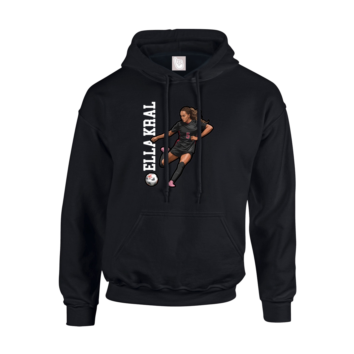 Youth Hoodie — Name Vertical in Black