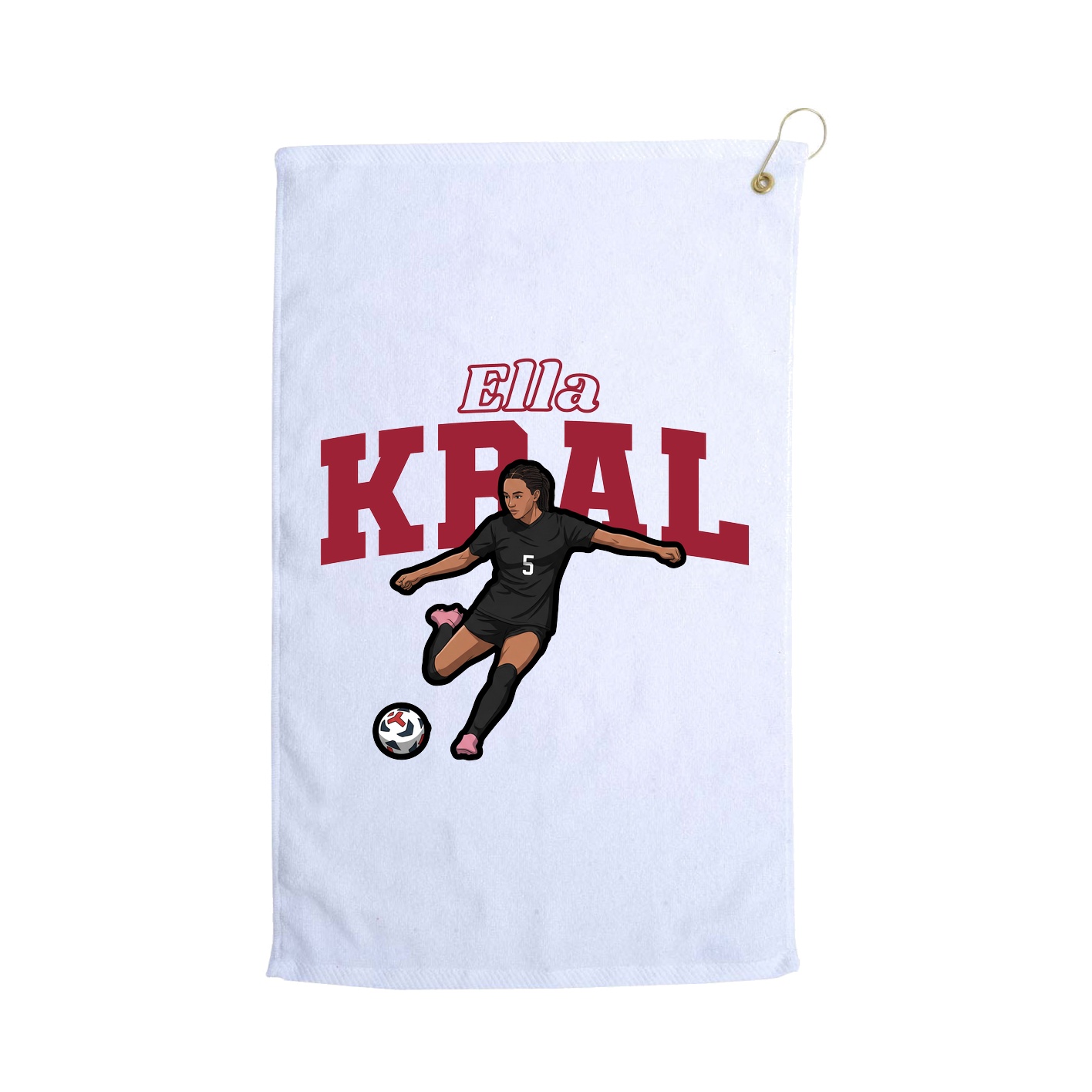 Golf Towel — Name Arch in White
