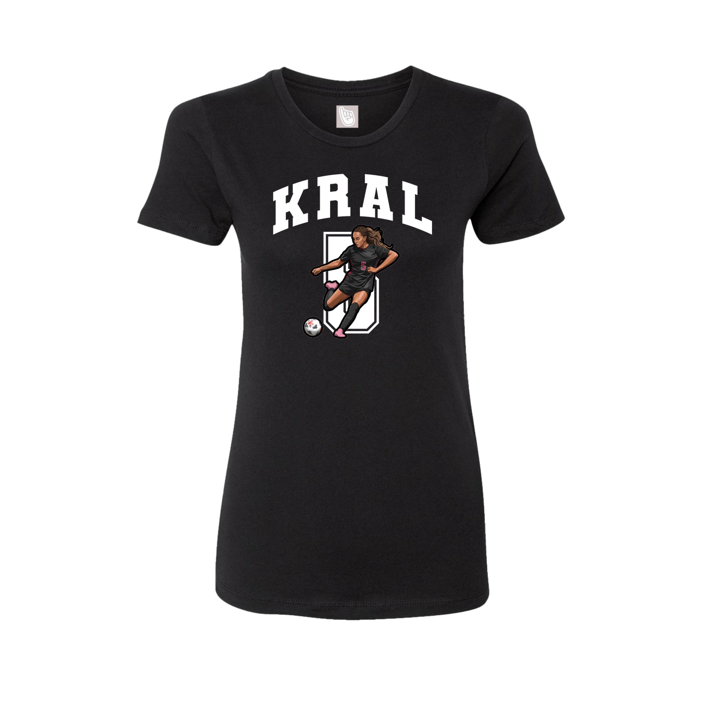 Fitted Women's Tee — Number in Black