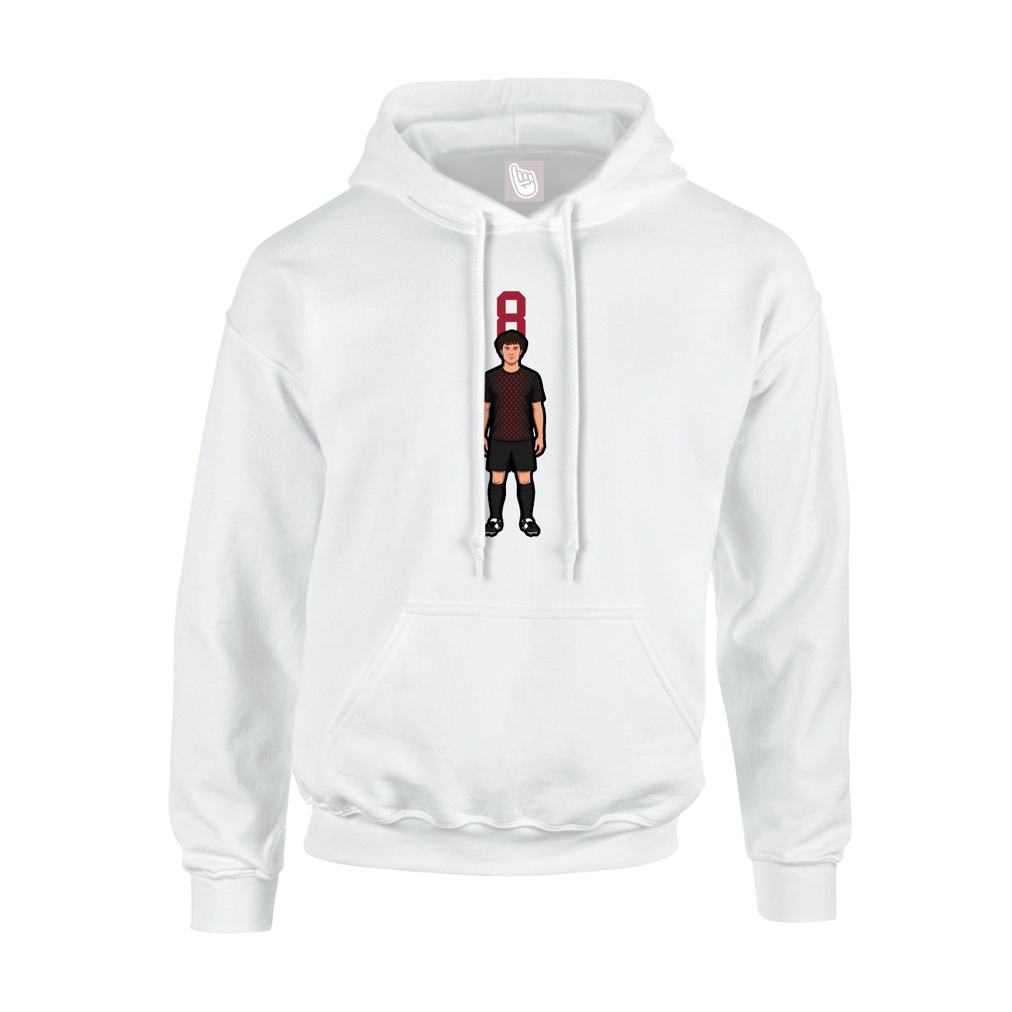 Youth Hoodie — Number Top in White