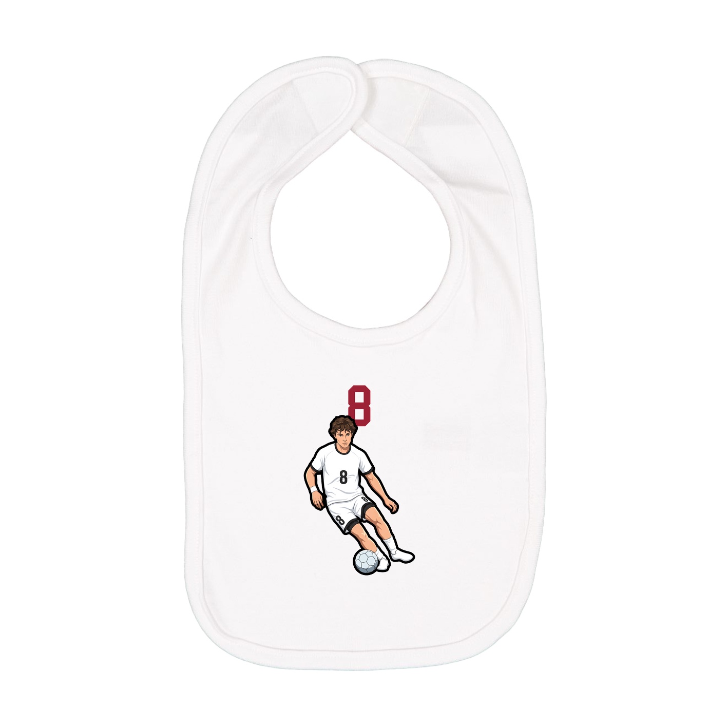 Infant Bib — Number Top in White