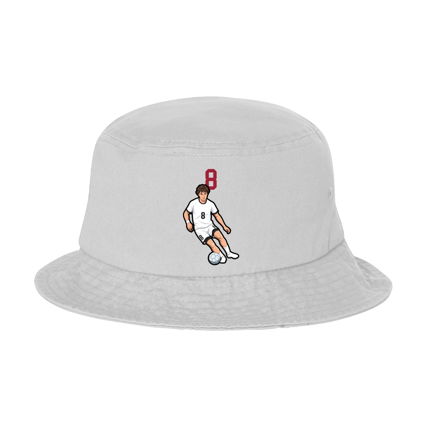 Bucket Cap — Number Top in White
