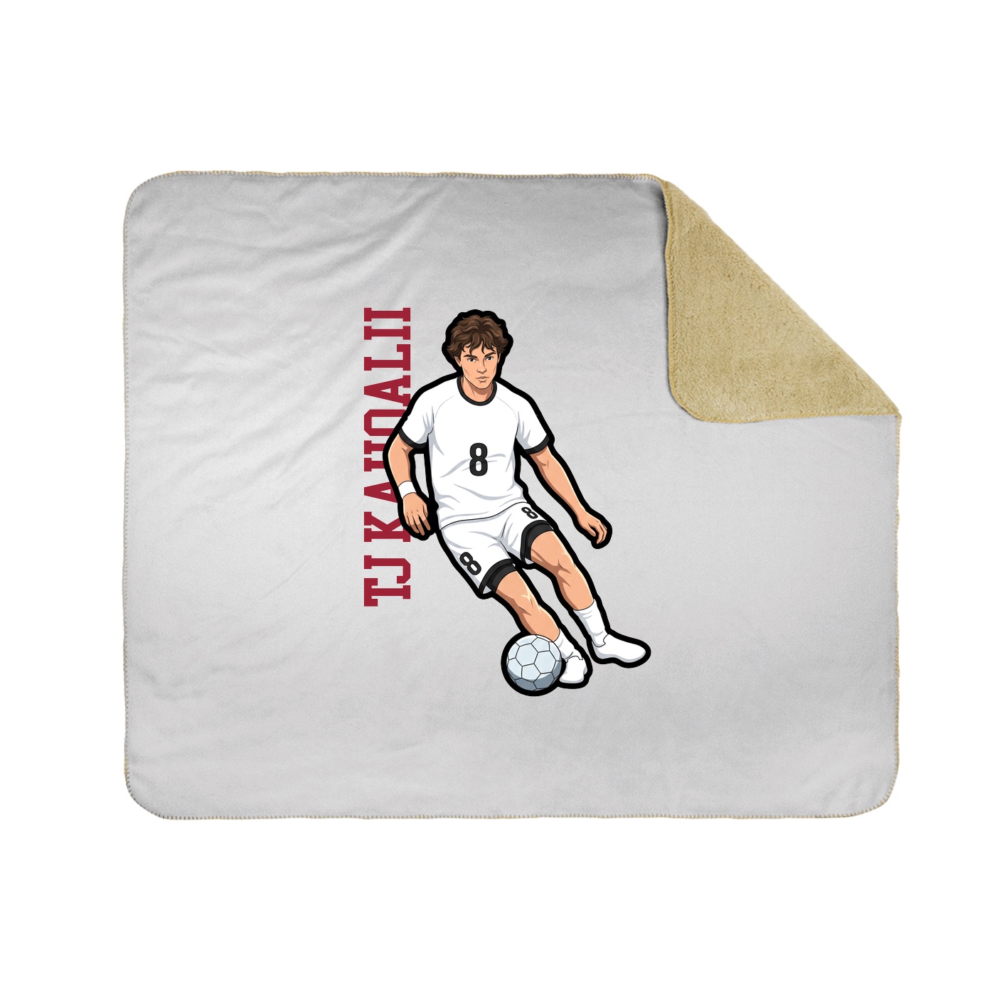 Throw Blanket — Name Vertical in White