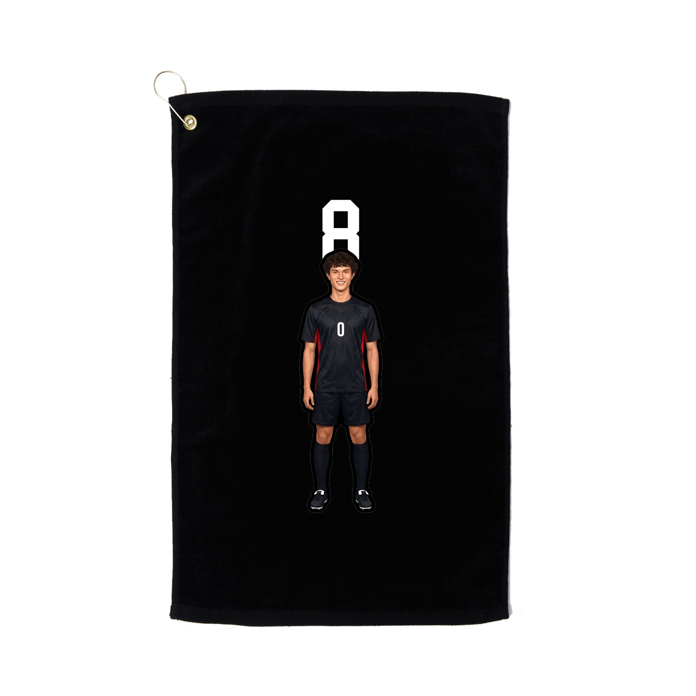 Golf Towel — Number Top in Black