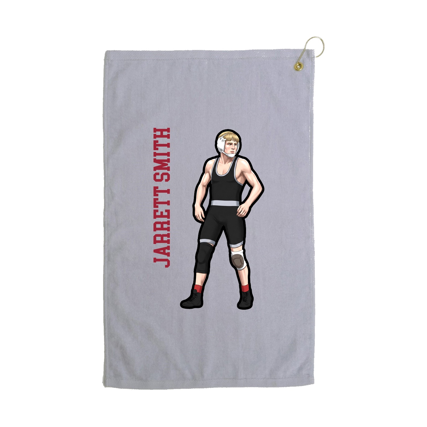 Golf Towel — Name Vertical in Grey