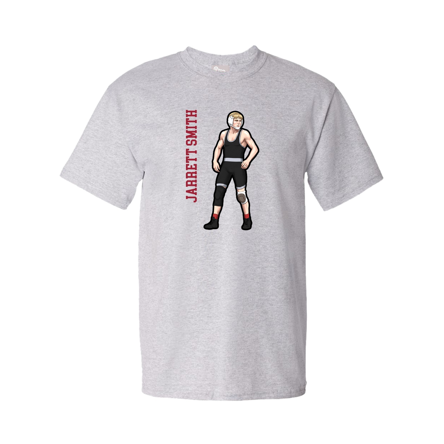 Tee — Name Vertical in Grey