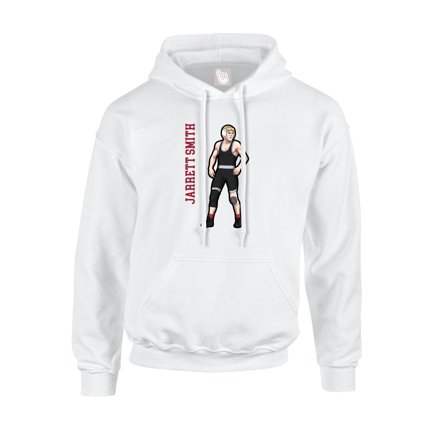 Youth Hoodie — Name Vertical in White