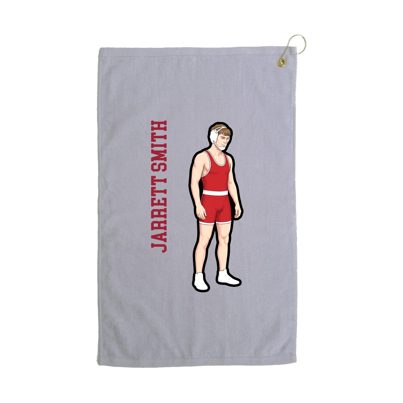 Golf Towel — Name Vertical in Grey
