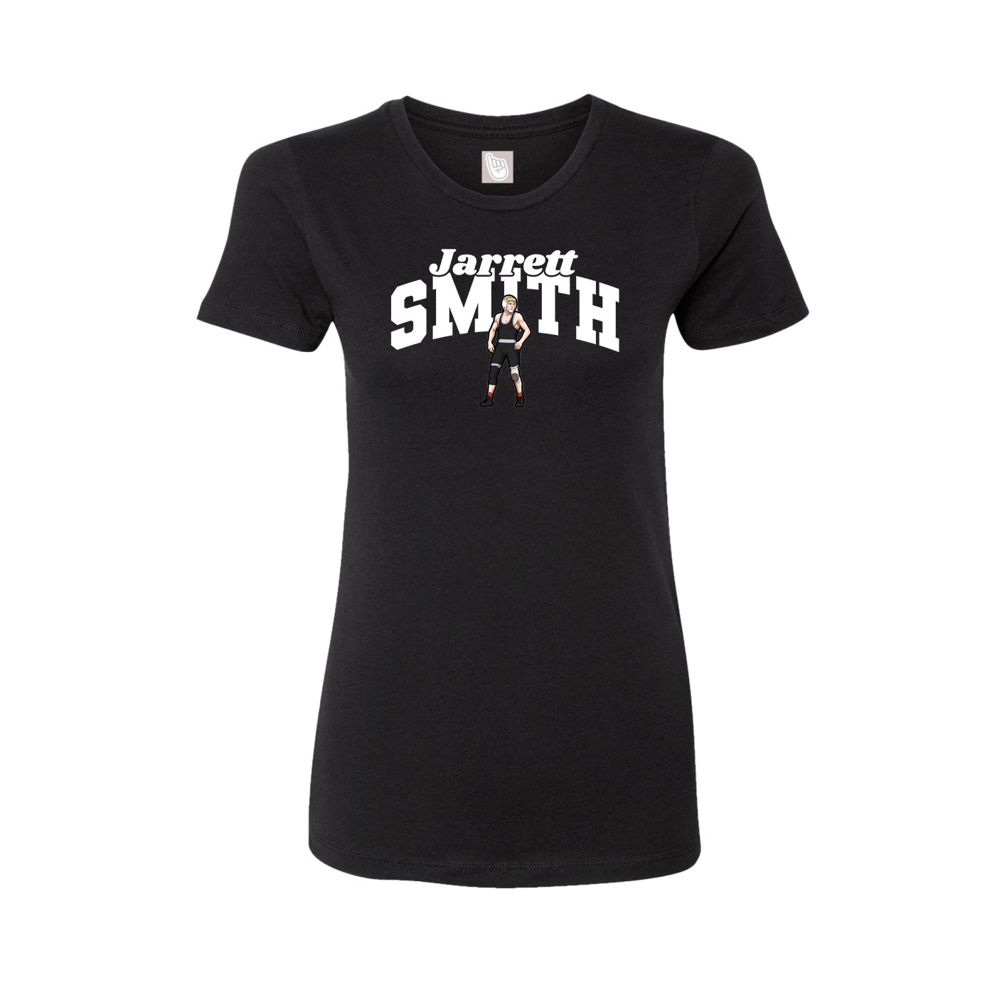 Fitted Women's Tee — Signature Arch in Black