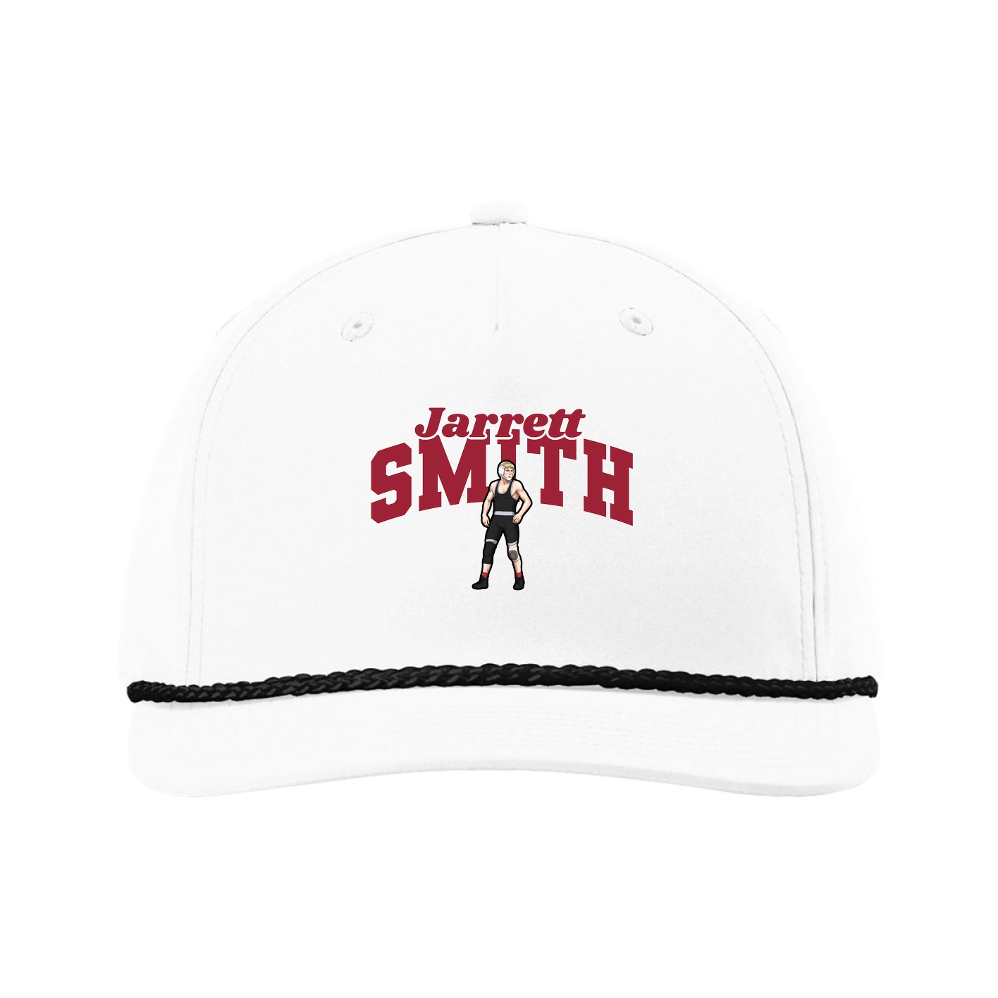 Five-Panel Classic Rope Cap — Signature Arch in White