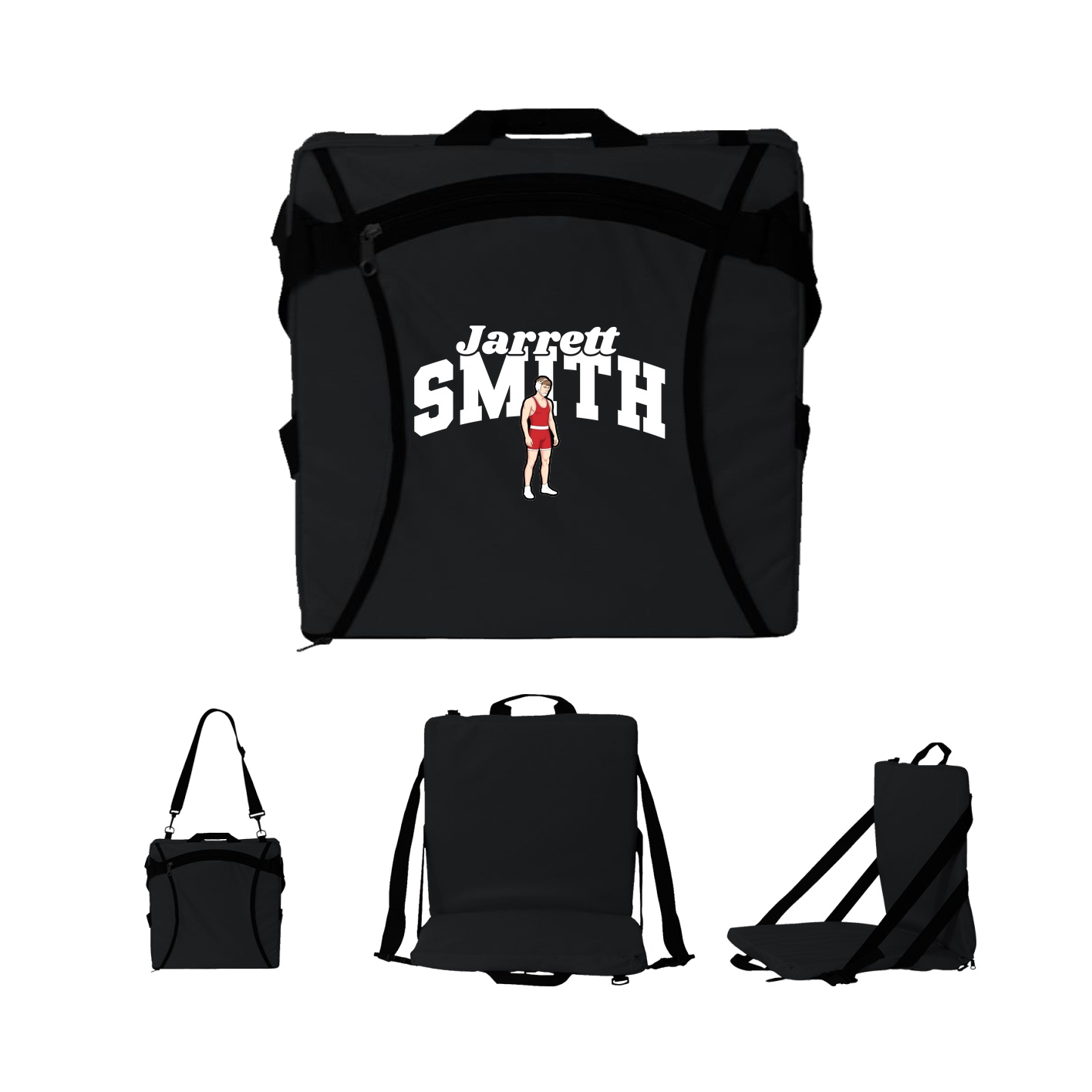 Folding Stadium Seat — Signature Arch in Black