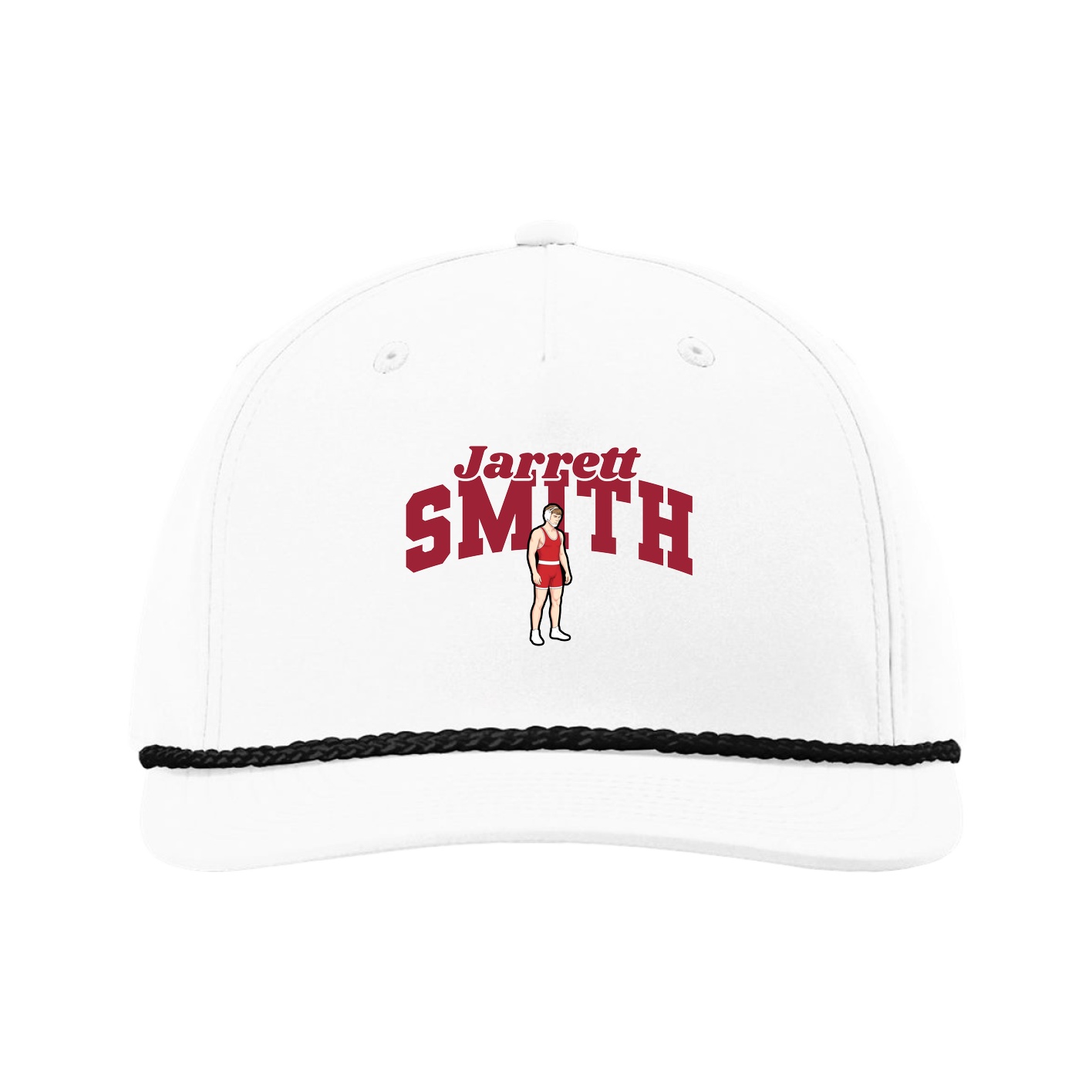 Five-Panel Classic Rope Cap — Signature Arch in White