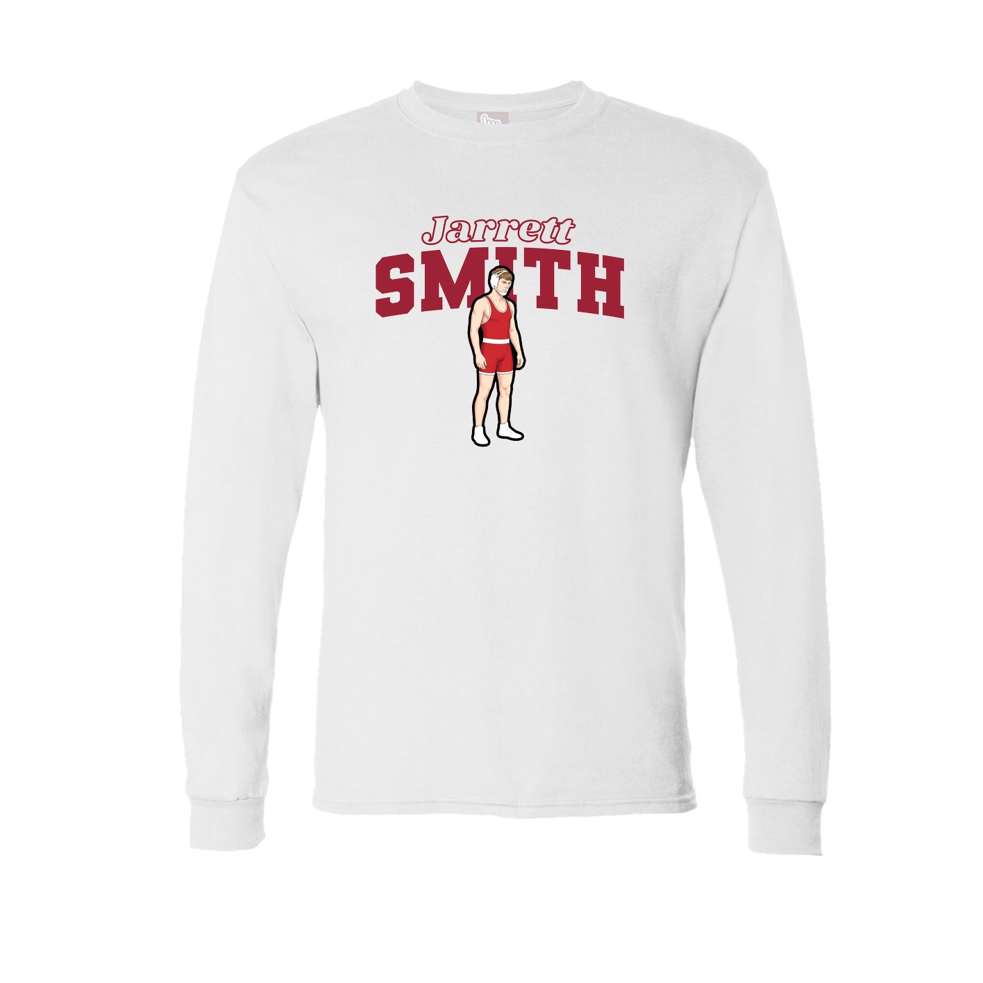 Long Sleeve Tee — Name Arch in White