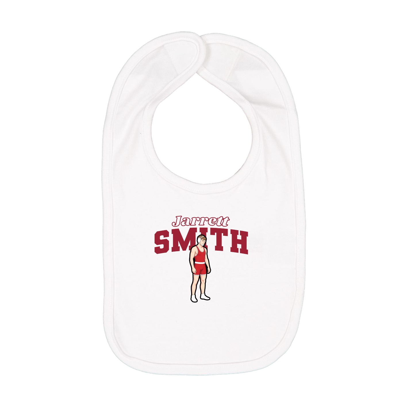Infant Bib — Name Arch in White