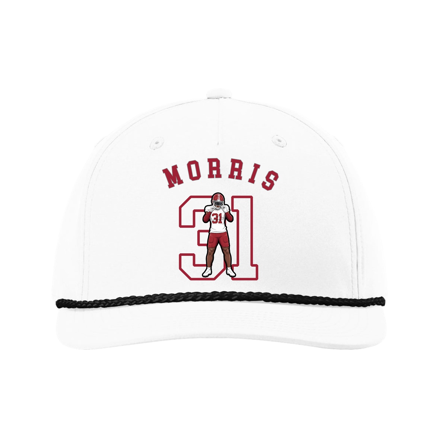 Five-Panel Classic Rope Cap — Shirsey Arch in White