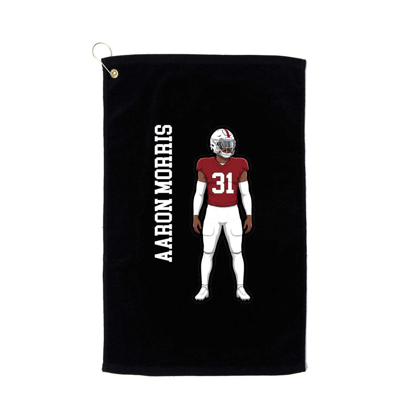 Golf Towel — Name Vertical in Black