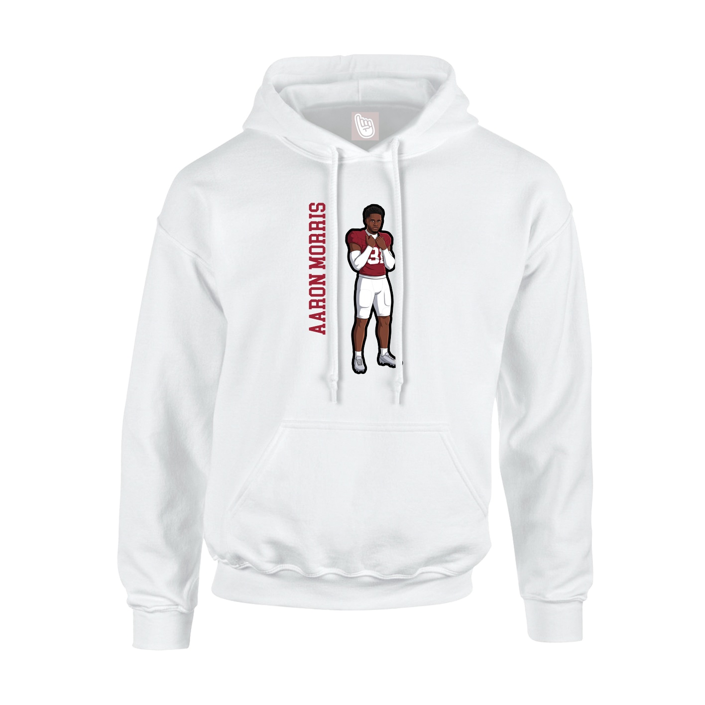 Youth Hoodie — Name Vertical in White