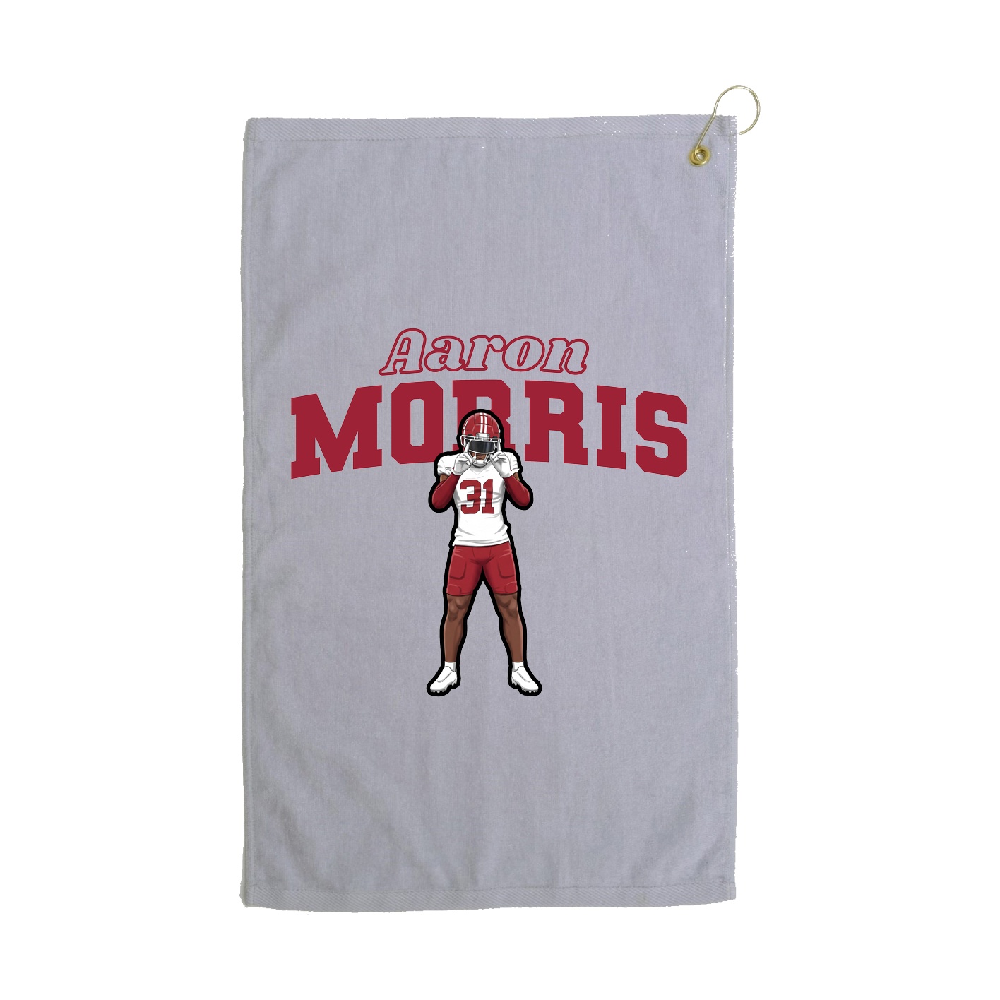 Golf Towel — Name Arch in Grey