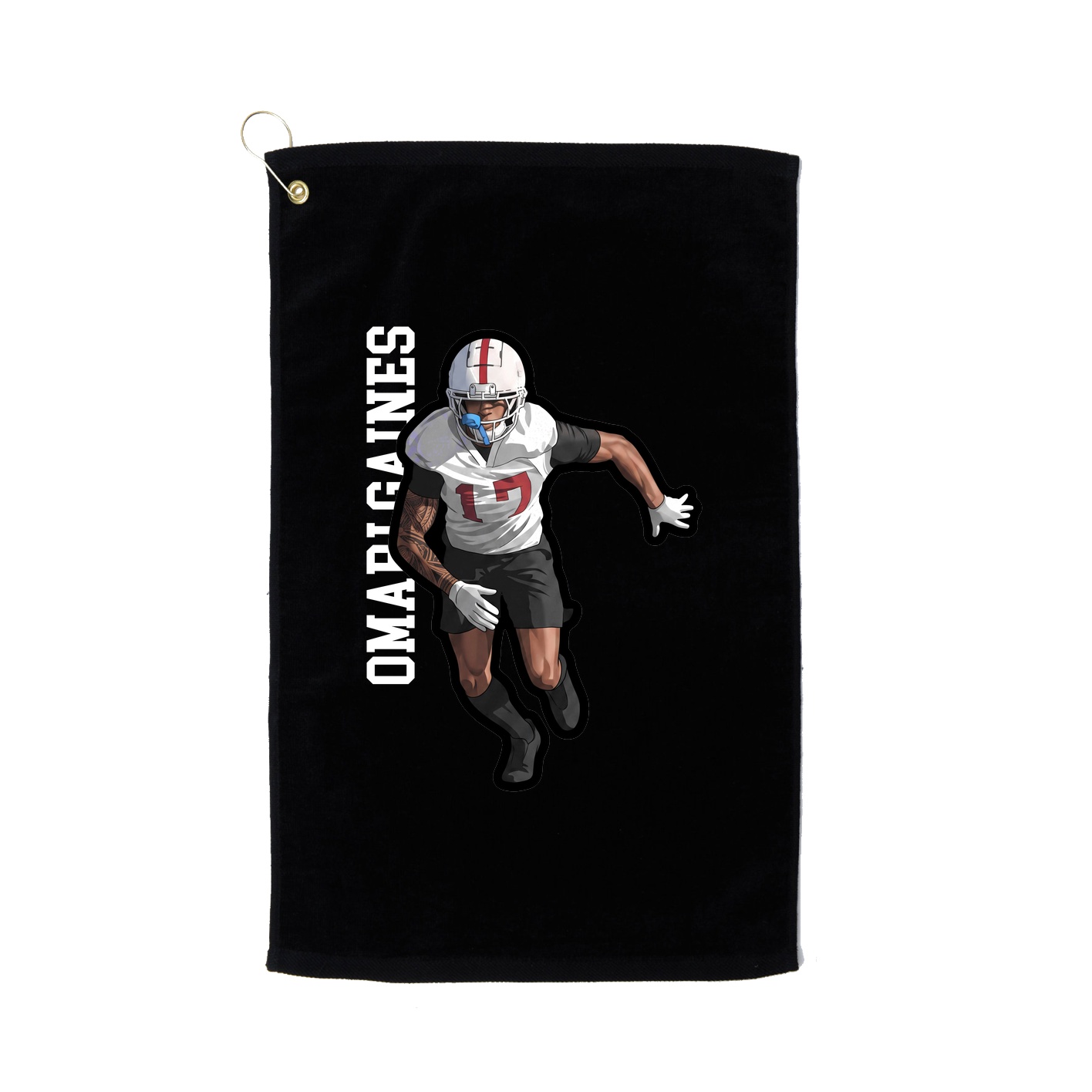 Golf Towel — Name Vertical in Black
