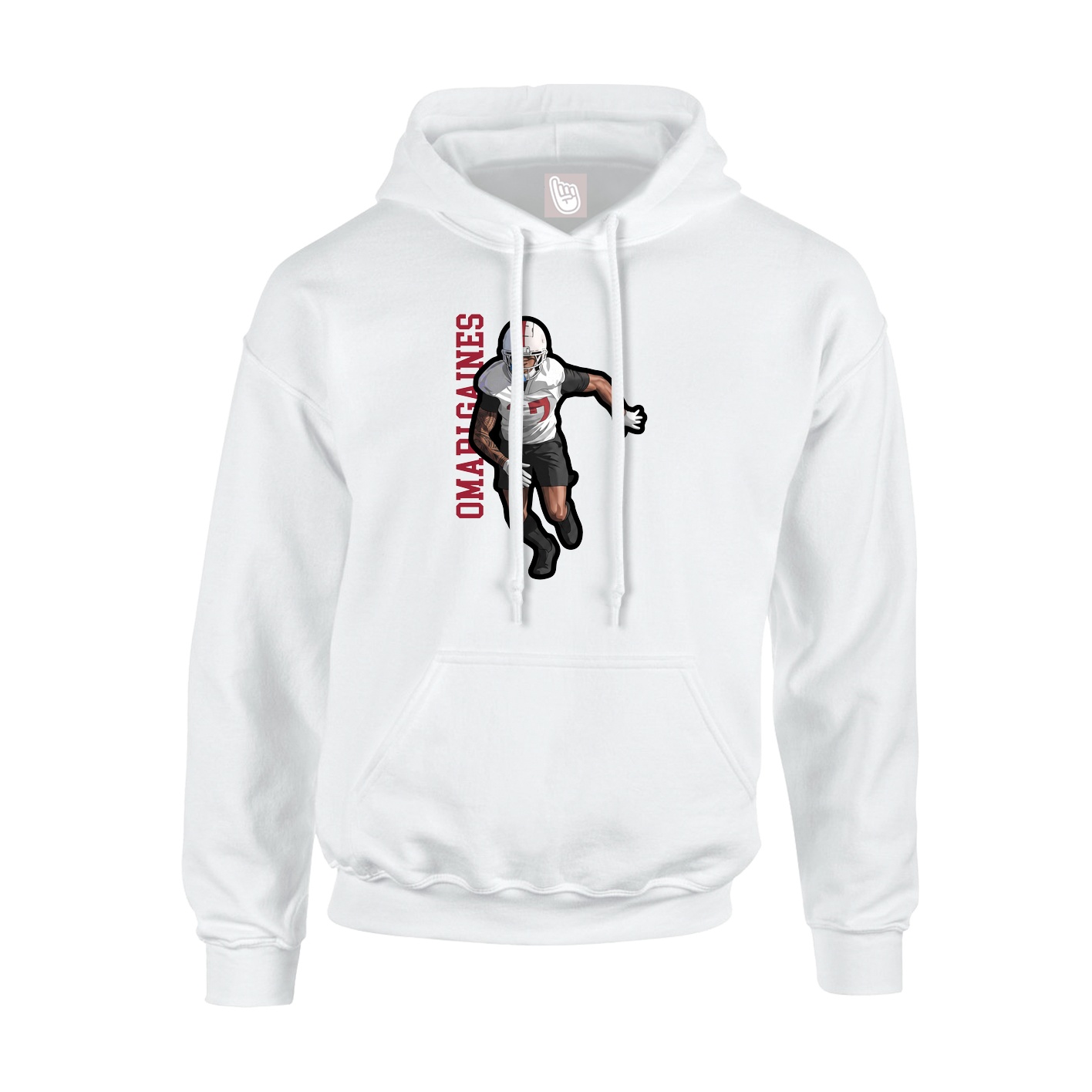 Hoodie — Name Vertical in White