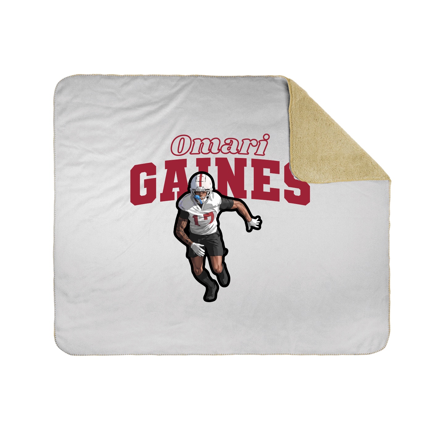 Throw Blanket — Name Arch in White