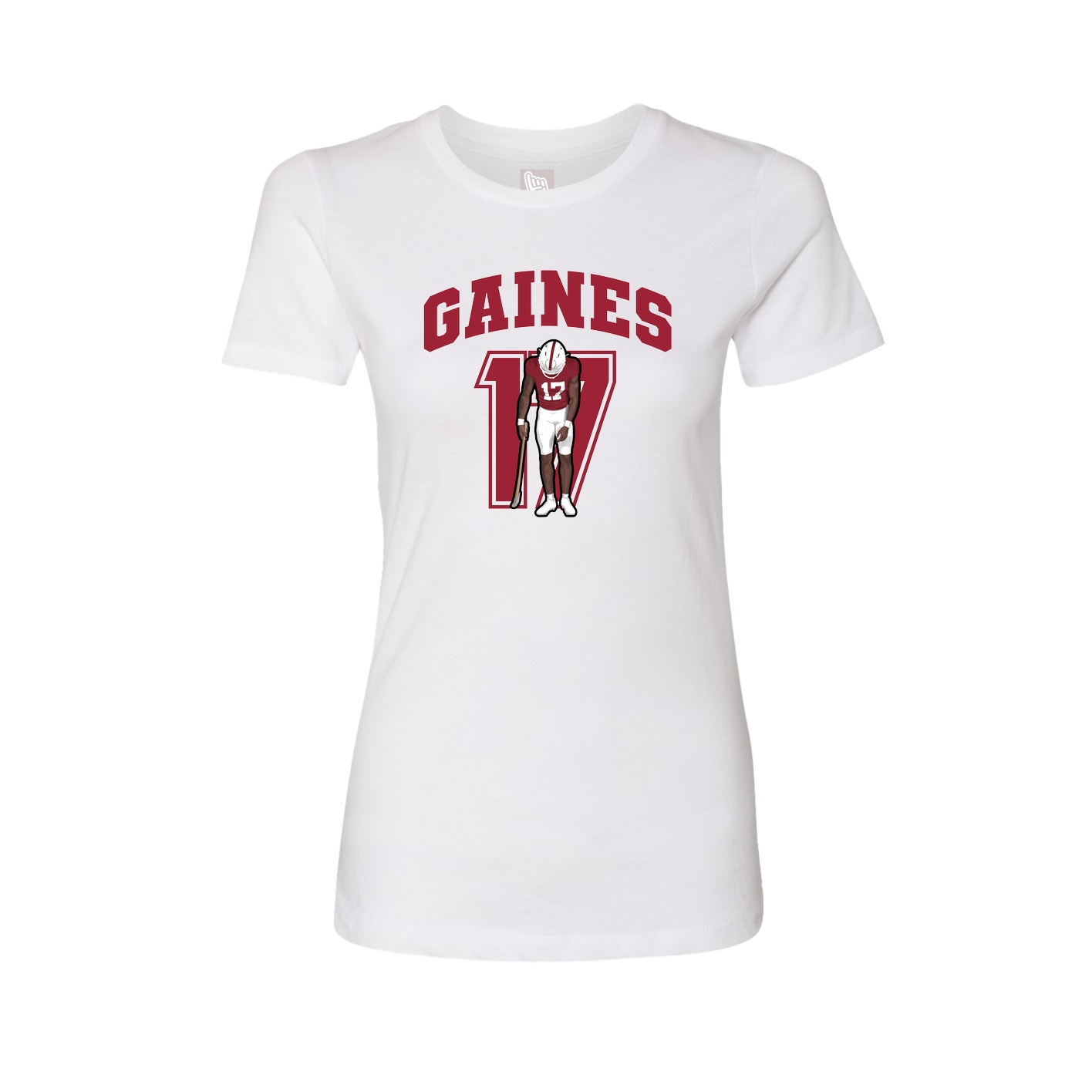 Fitted Women's Tee — Number in White