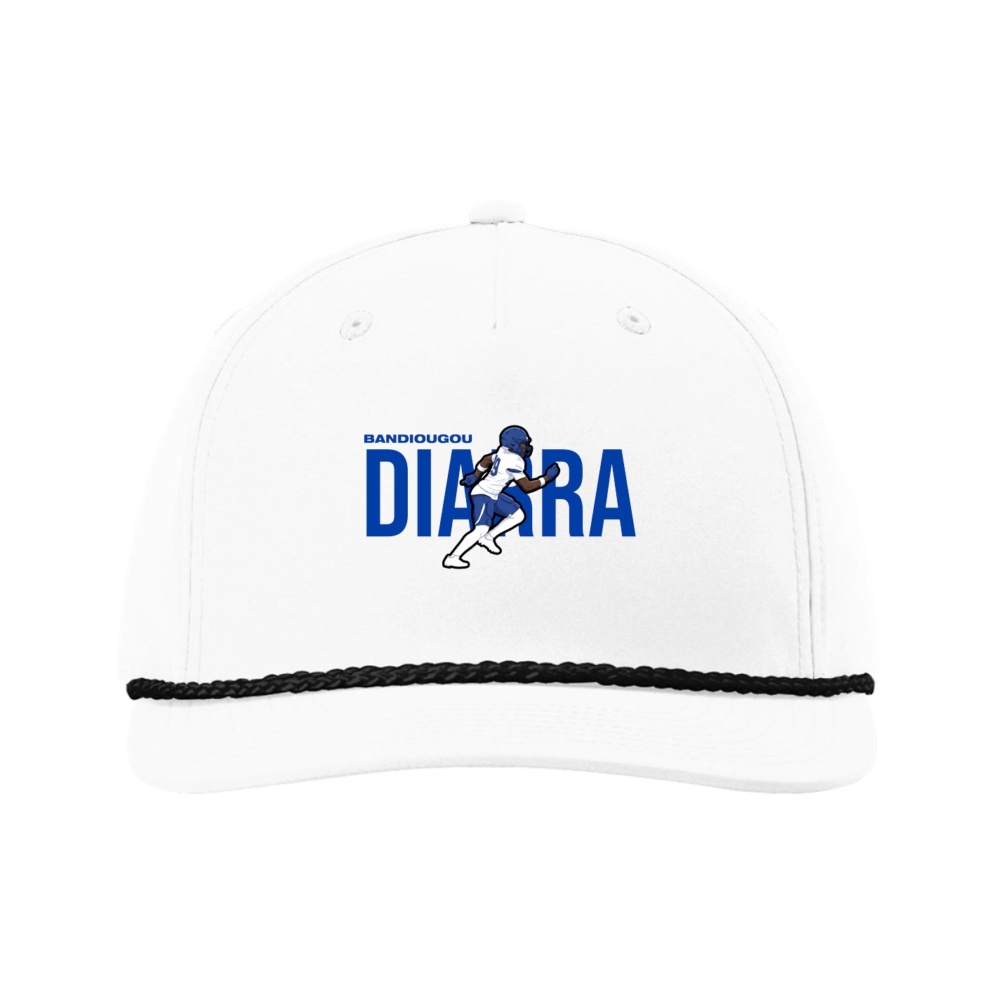 Five-Panel Classic Rope Cap — Player Name in White