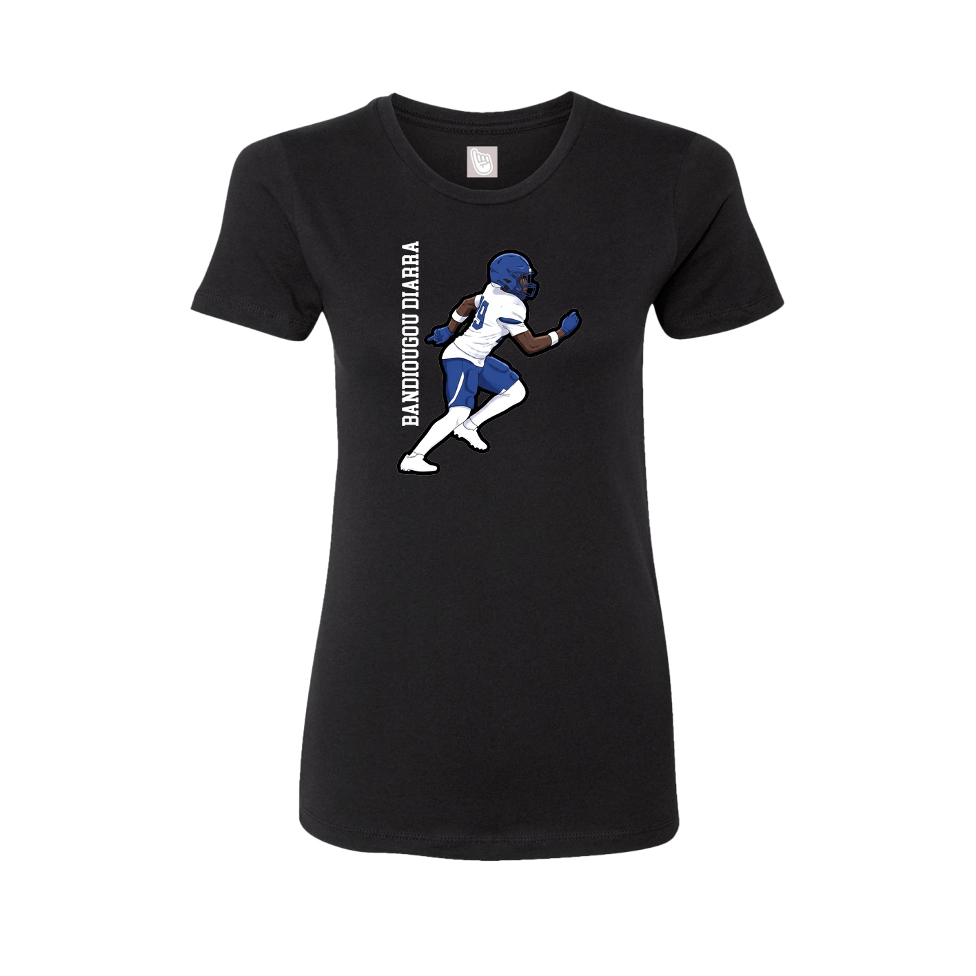 Fitted Women's Tee — Name Vertical in Black