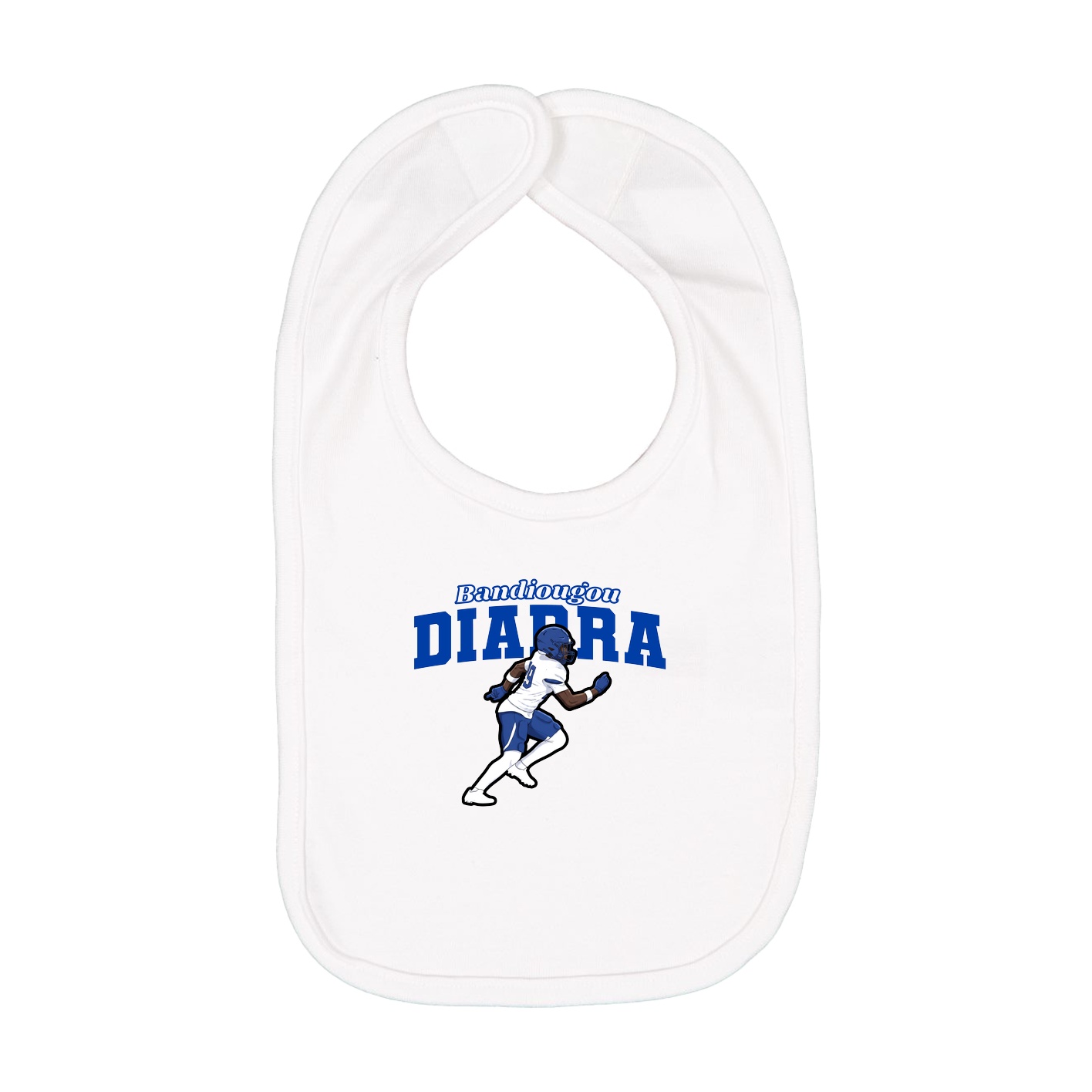 Infant Bib — Name Arch in White