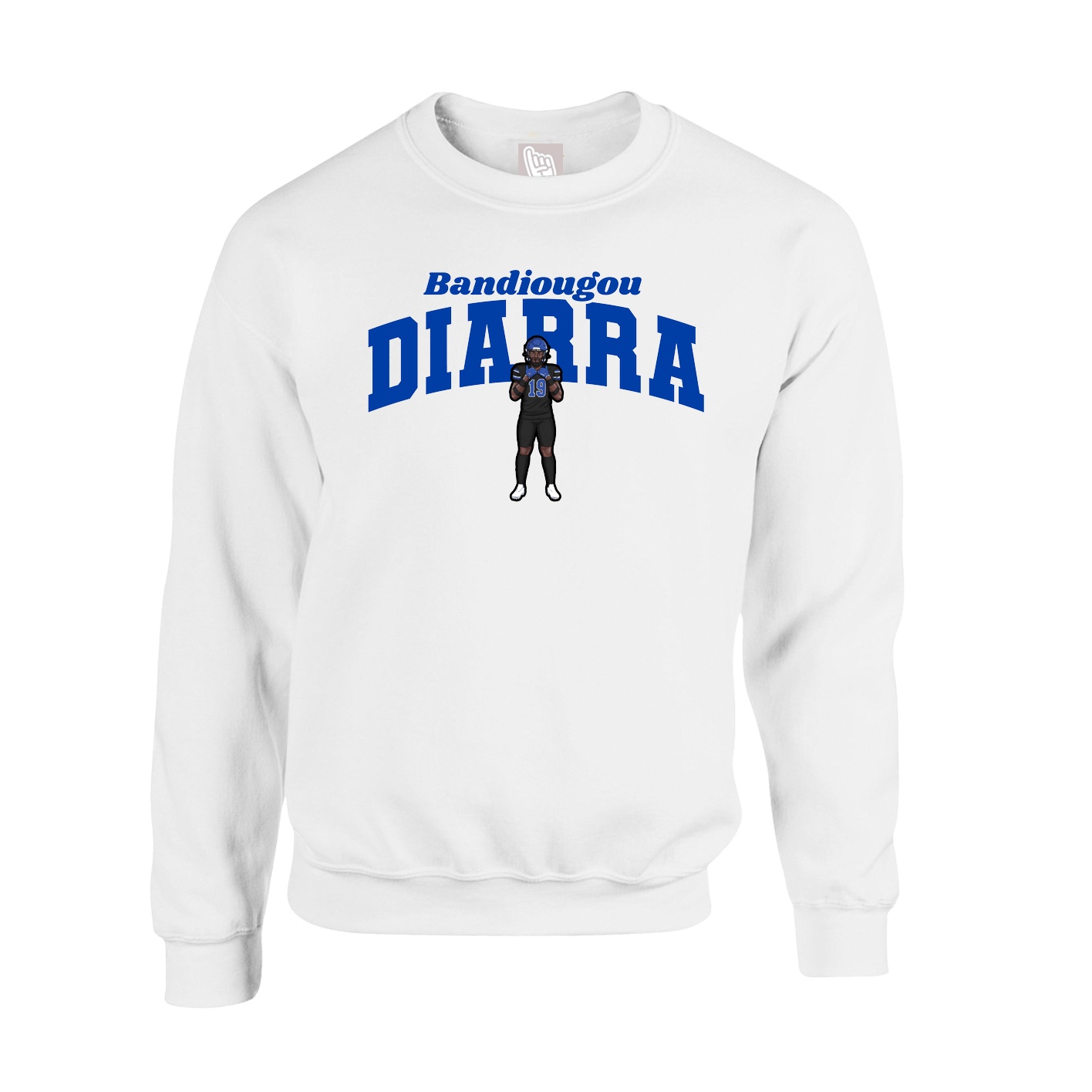Fleece Crew — Signature Arch in White