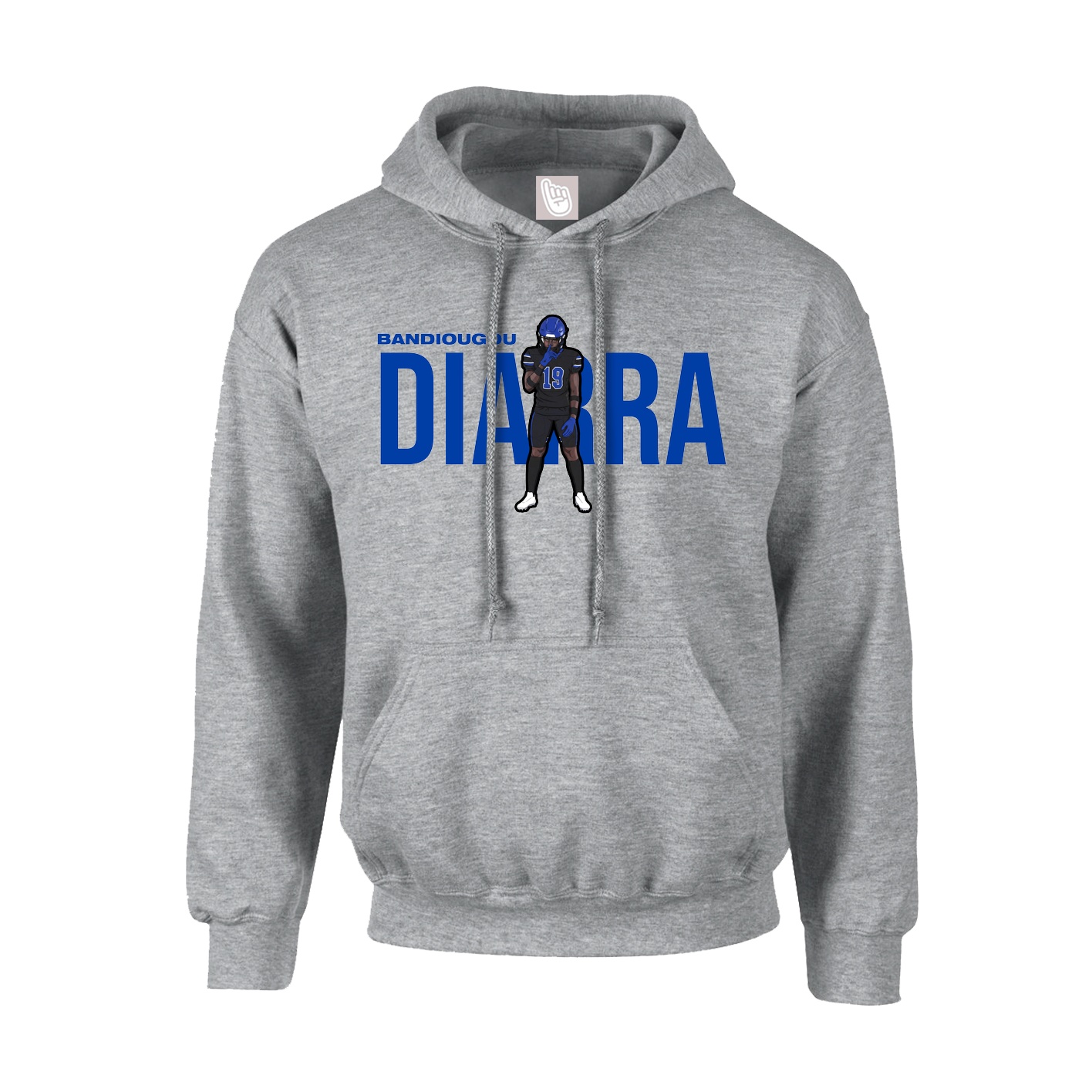 Youth Hoodie — Player Name in Grey