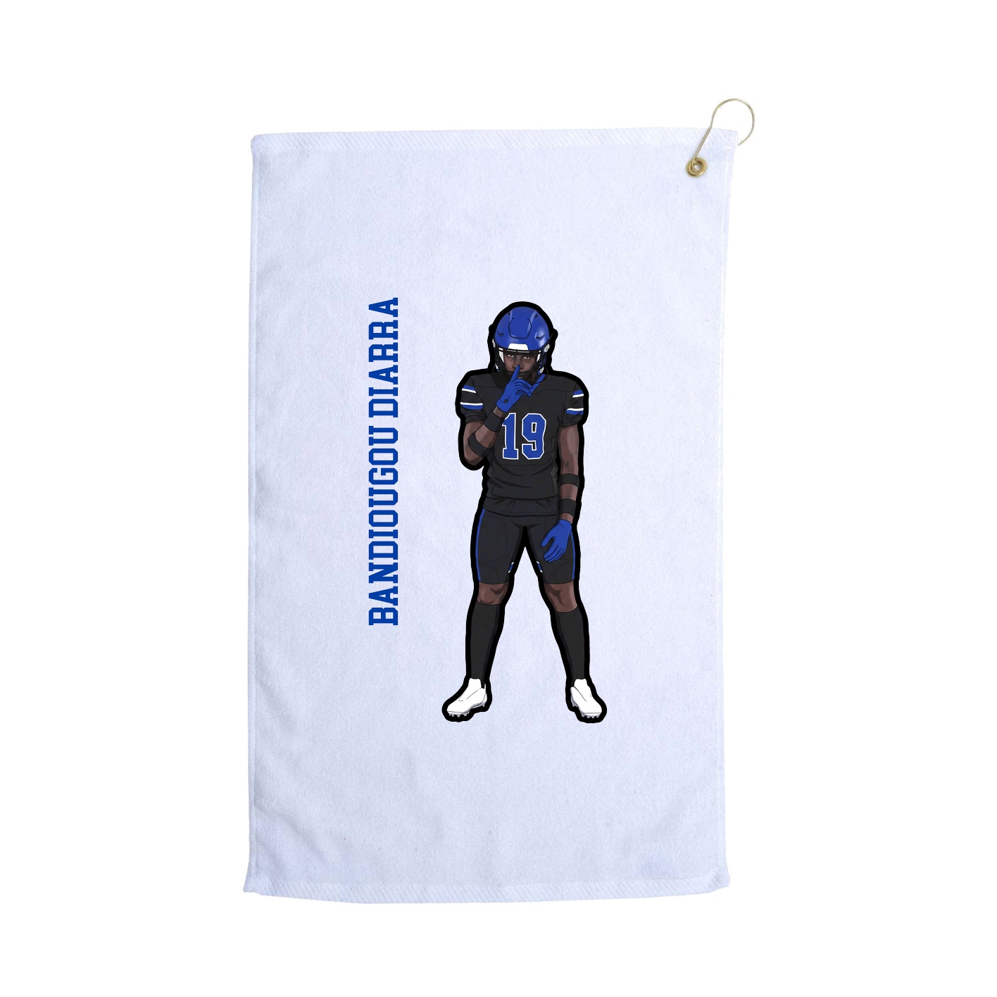 Golf Towel — Name Vertical in White
