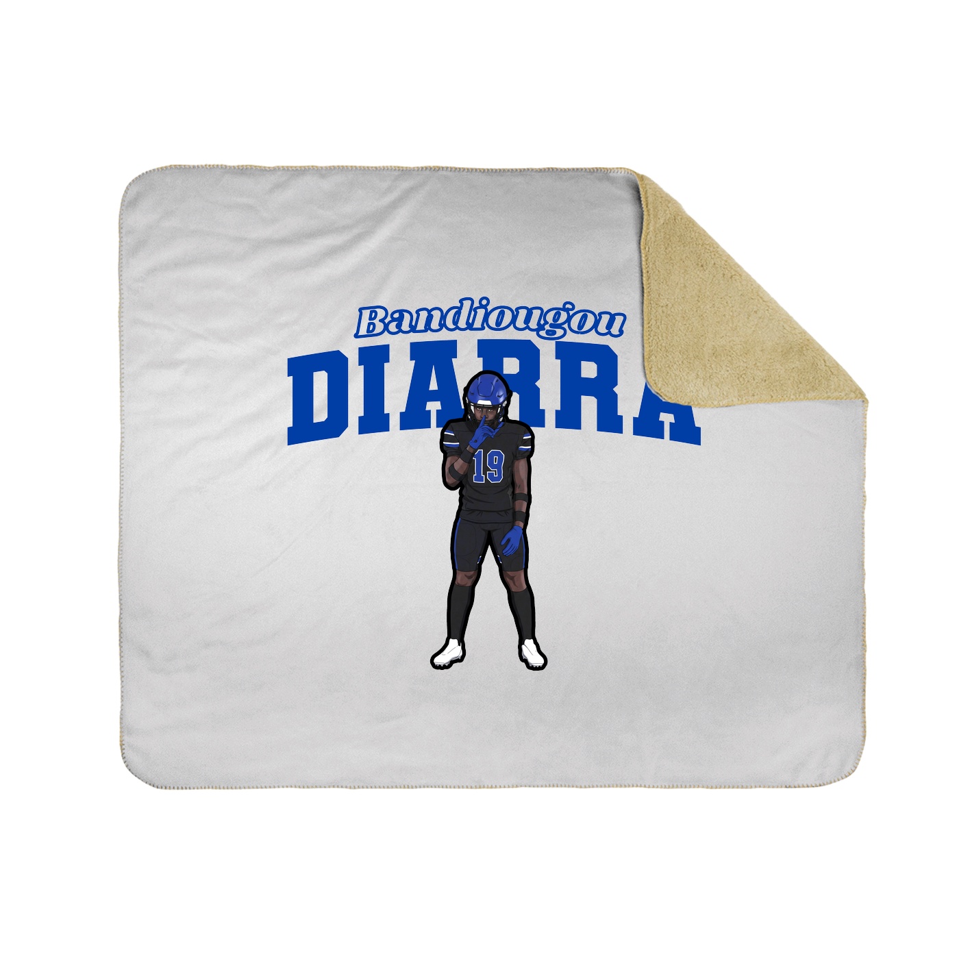 Throw Blanket — Name Arch in White