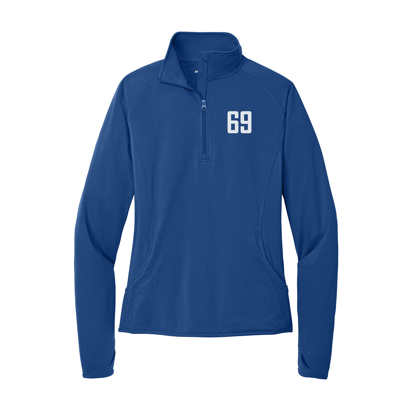 Women's Q-Zip Pullover — Front Shirsy in Royal
