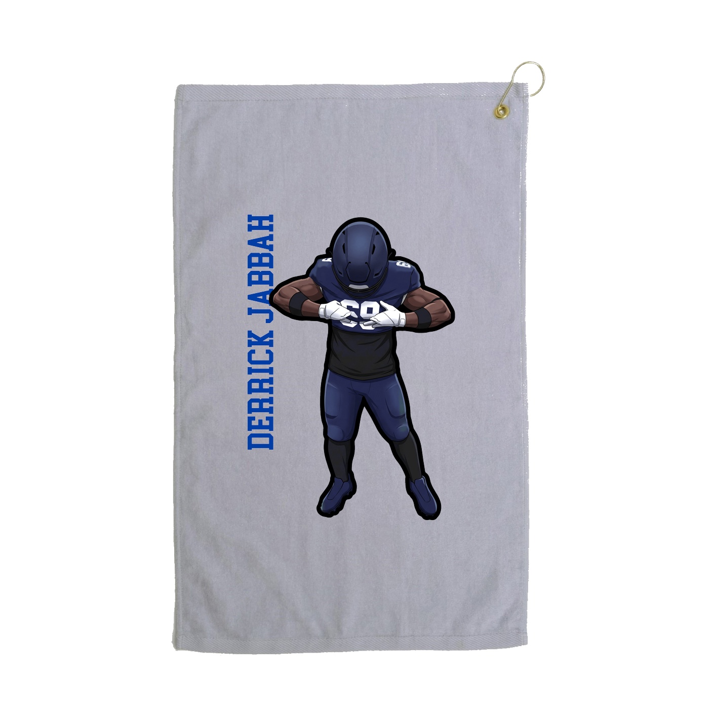 Golf Towel — Name Vertical in Grey