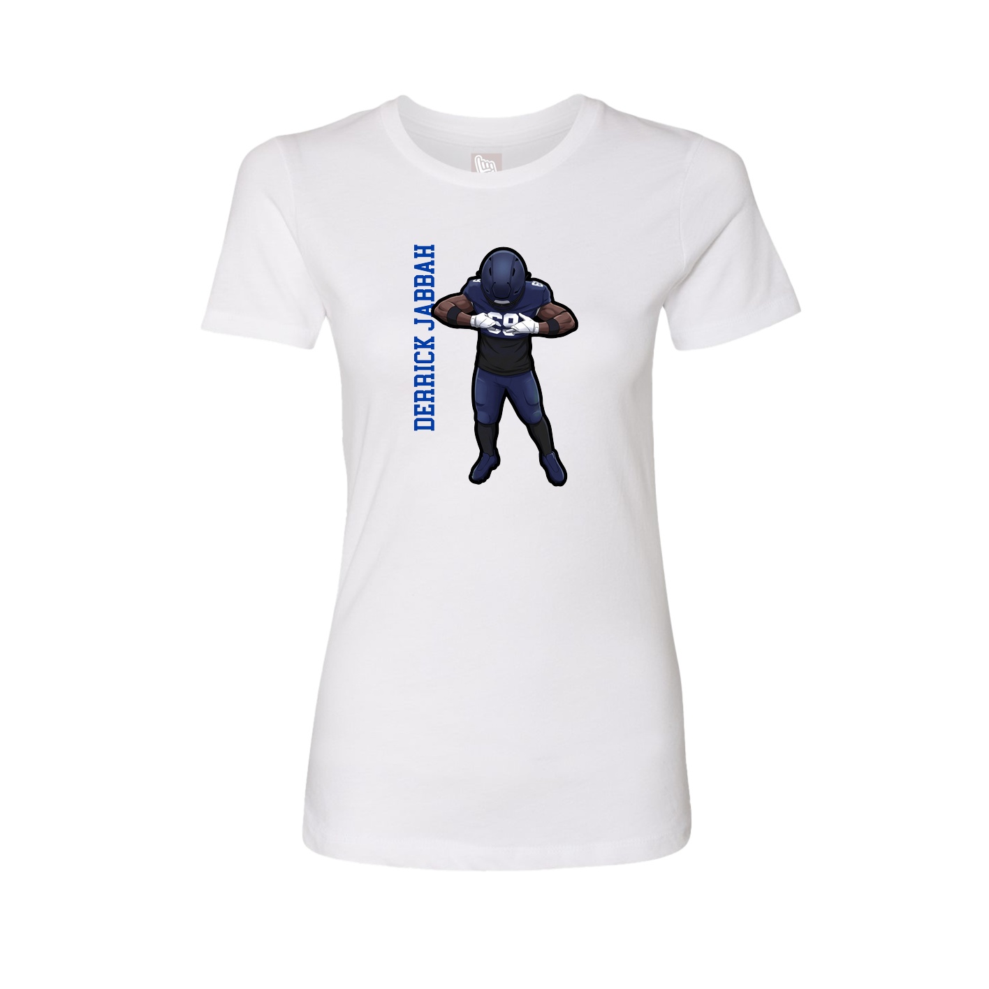 Fitted Women's Tee — Name Vertical in White
