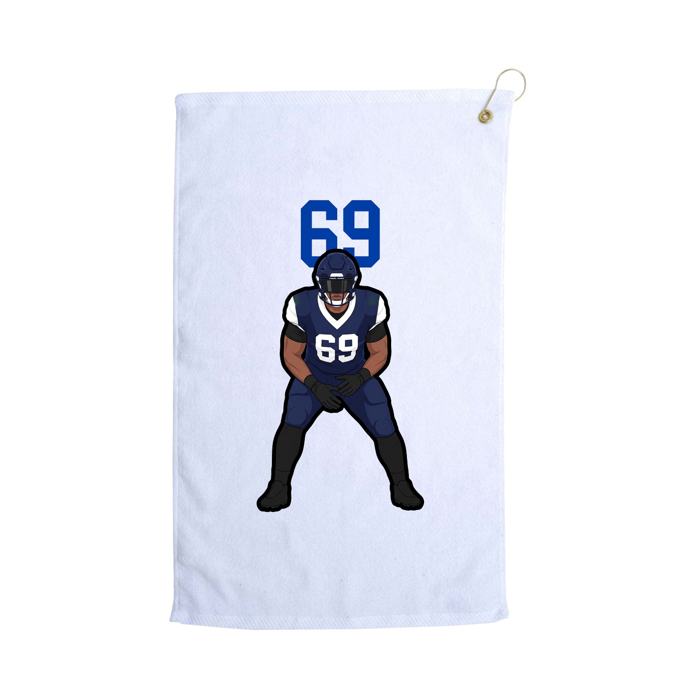 Golf Towel — Number Top in White