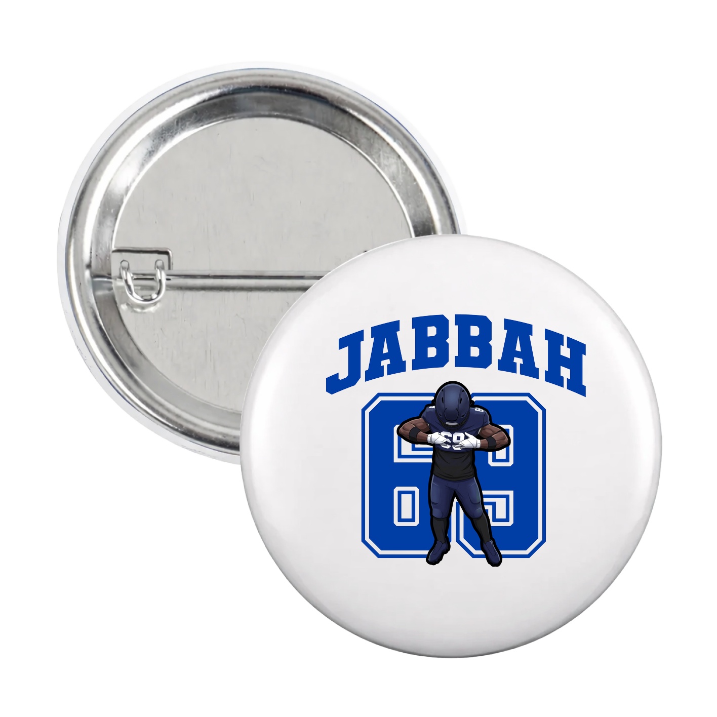Game Day Button — Number in White