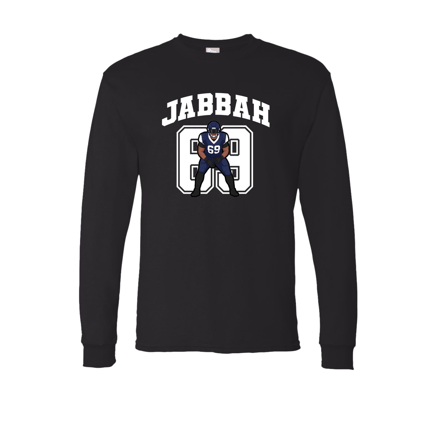 Long Sleeve Tee — Number in Black