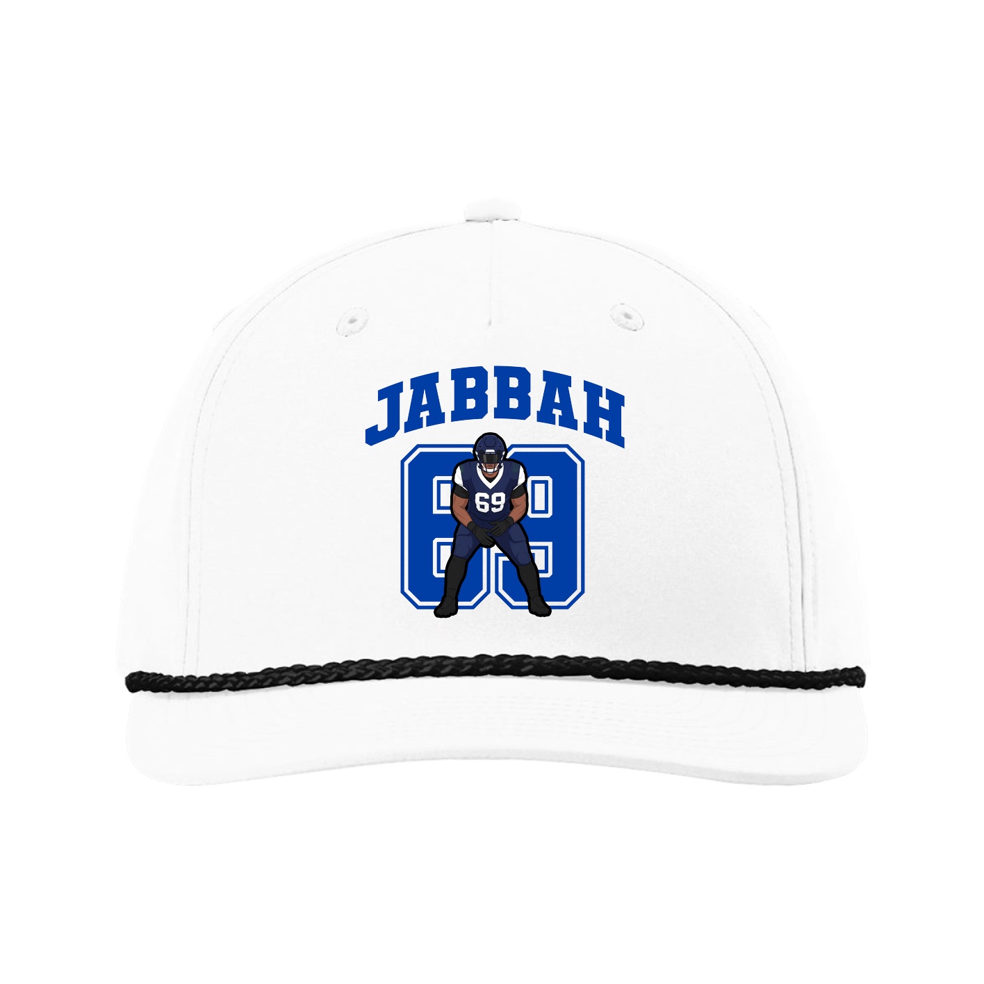 Five-Panel Classic Rope Cap — Number in White