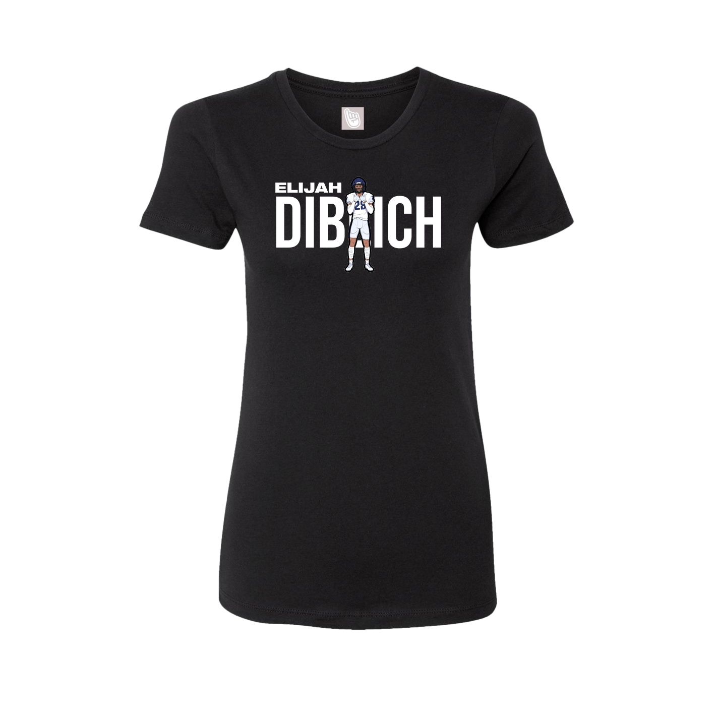 Fitted Women's Tee — Player Name in Black